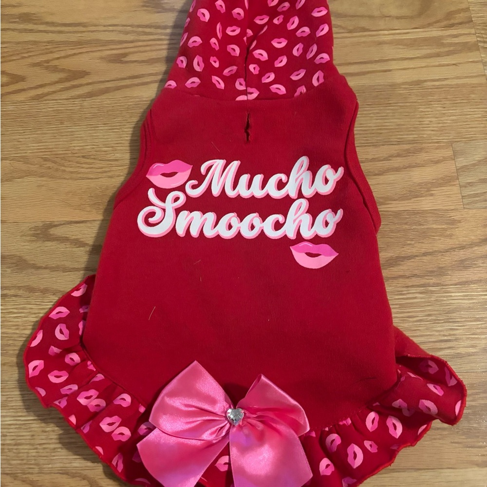 Red Mucho Smooch Dog Hoodie